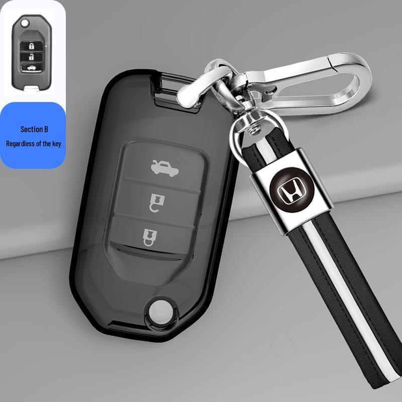 Honda Key Case for Civic, Accord, CRV, Vezel, URV, Avancier, Fit, Crider, Integra, Breeze - Transparent Shell