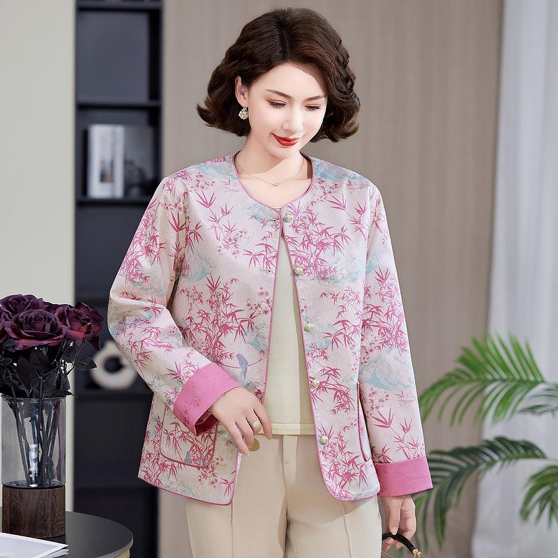 

Elegant Chinese Tang Suit Jacket for Women: Spring & Autumn Style 2026 4XL (135-150 Jin) рожевий