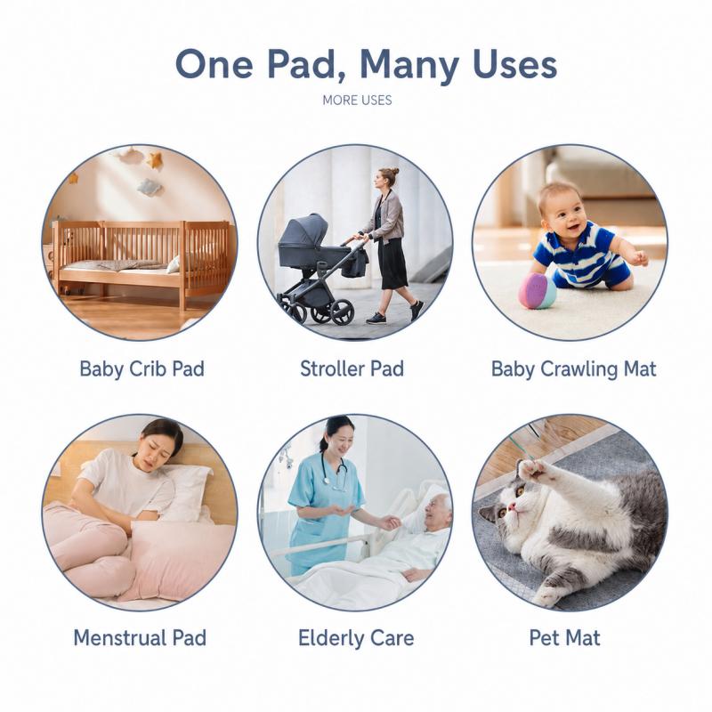 Reusable Waterproof Incontinence Bed Pad With Absorbent Layer, Non-Slip Backing, Cartoon Print Mat For Children, Adults, Elderly, Pets And Home Use