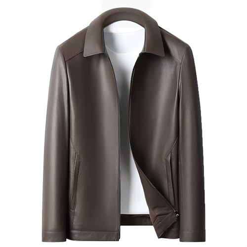 

JINLUN Men s Single Rider Leather Jacket, Genuine Cowhide Leather Jacket, Outerwear, Blouson, Genuine Leather Jacket, Fall/Winter Outerwear (JP, Alpha