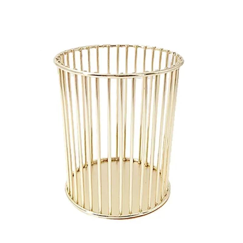 Cosmetic Makeup Brush Storage Box Cylinder Body Lipstick Organizer Holder for Handcrafted Iron Storage Solution