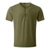 Men Henley Short Sleeve T Shirt Casual Button Down Lightweight Top Soft Fabric Fit Tee Crewneck Design