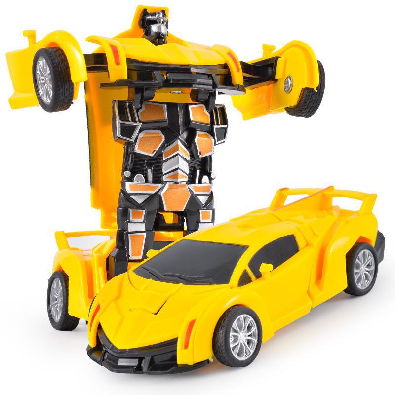 Popular Children's Deformed Toy Robot and Car Set for Educational Play At Street Markets and Night Stalls.