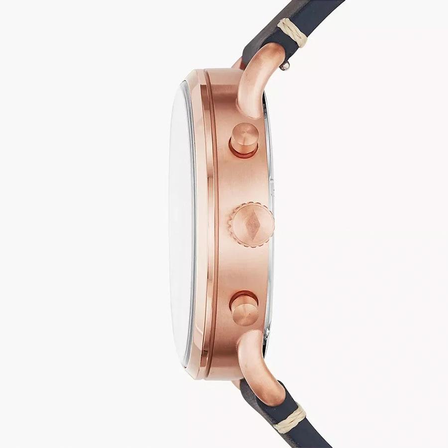 Fossil Business Style Men's Casual Wristwatch, Quartz Watch, Blue Dial with Black Strap, Three-Hand Chronograph Watch FS5404