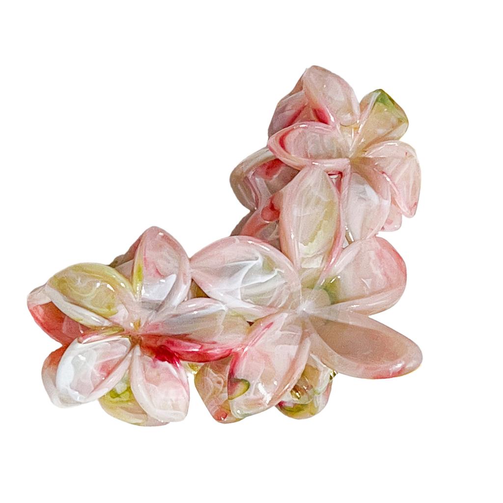 Delicate Frangipani Pattern Hair Claw Clip Lightweight Plastic Hairpin for Women Girls Fashion Hair Accessories