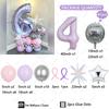 41pcs 4D Disco Balloon Cream Purple Number Birthday Balloon Set Music Enthusiasts Birthday Balloon Festive Party Decoration