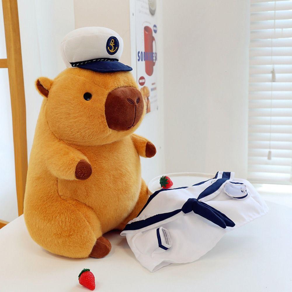 Capybara Shape Navy Sailor Capybara Doll Cartoon Animals Plush Toy Kids