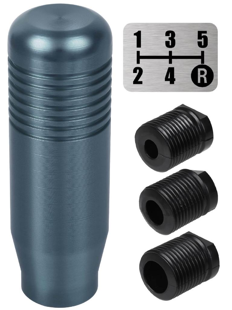 Freate Aluminum Shift MT Shift Pattern Car Gear Custom Truck Adapter Included Knob, 5-Speed, Sticker, Knob, (Gray)
