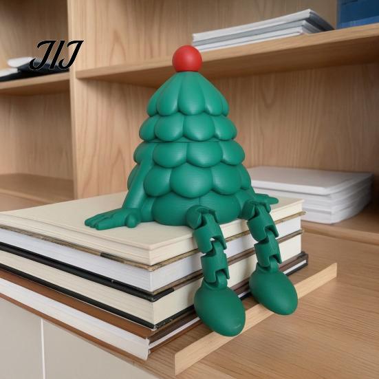 Articulated Tree Figures 3D Printed Christmas Storage Organizer with Removable Lid, Creative Desktop Gifts for Candies Jewelry, Xmas Figurine Holiday