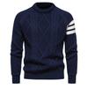 Herbst und Winter Amerikanischer Retro Herrenpullover Rundhals Strickpullover Pullover Lässig Farbblock Unterziehpullover Pullover