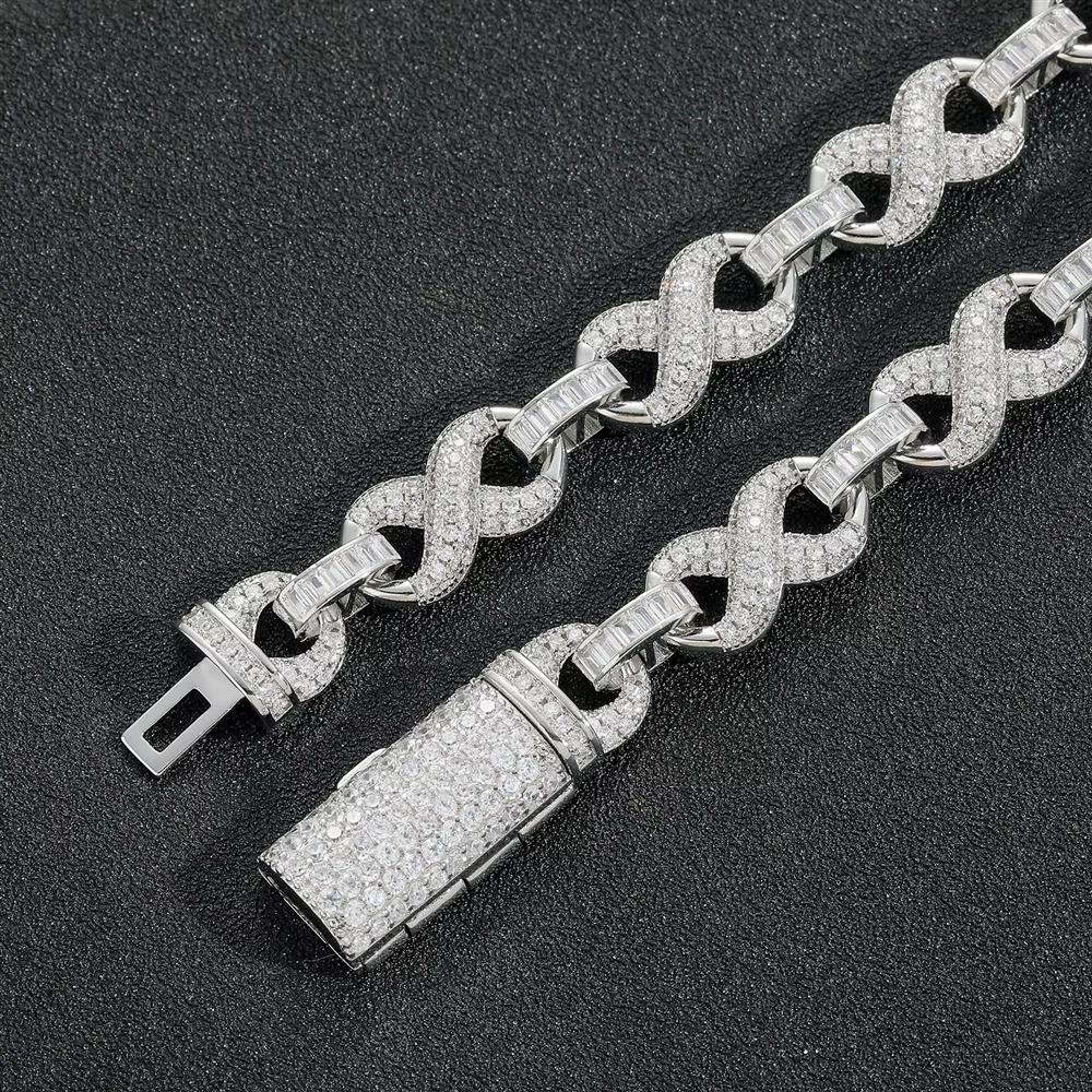 Eternity Lemniscate Bracelet 10mm Figure 8 Cuban Chain Micro Pave Zircon Endless Symbol Hip Hop Jewelry Men Women