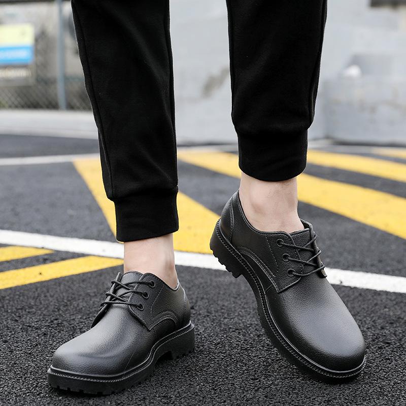 Rain Shoes Men's Four-season Short Tube Low-top Fashion Velvet Rain Boots Non-slip and Wear-resistant Water Shoes Work Waterproof Glue Shoes