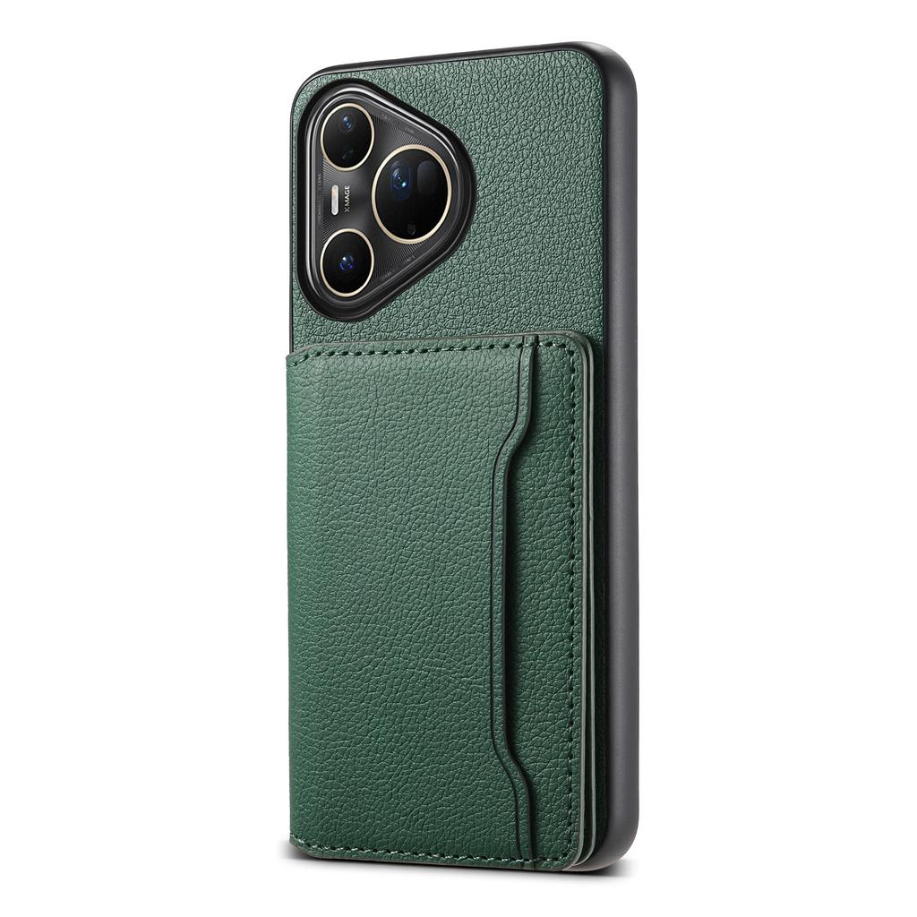 Leather Phone Case for Huawei Pura 80 Ultra Pura70 Pro Plus P60 Mate 70 Mate60 Pro+ Magnetic Card Holder Wallet Bracket Cover