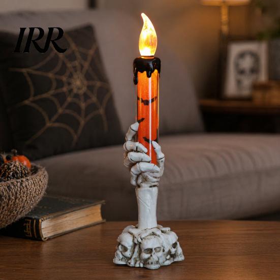 Flameless Flickering Candle Lamps Halloween LED Ghost Light, Spooky Hand Lamp Secret Room Scary Decor Tabletop Decor, Horror Light for Party
