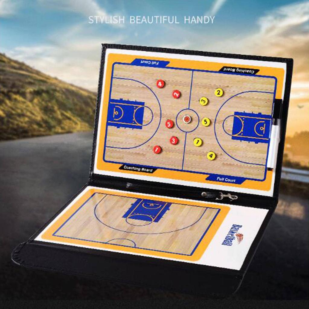 Basketball Coaching Clipboard Kit with Dry Erase Coaches Marker Pen Tactics Equipment Basketball Coaching Board for Accessories