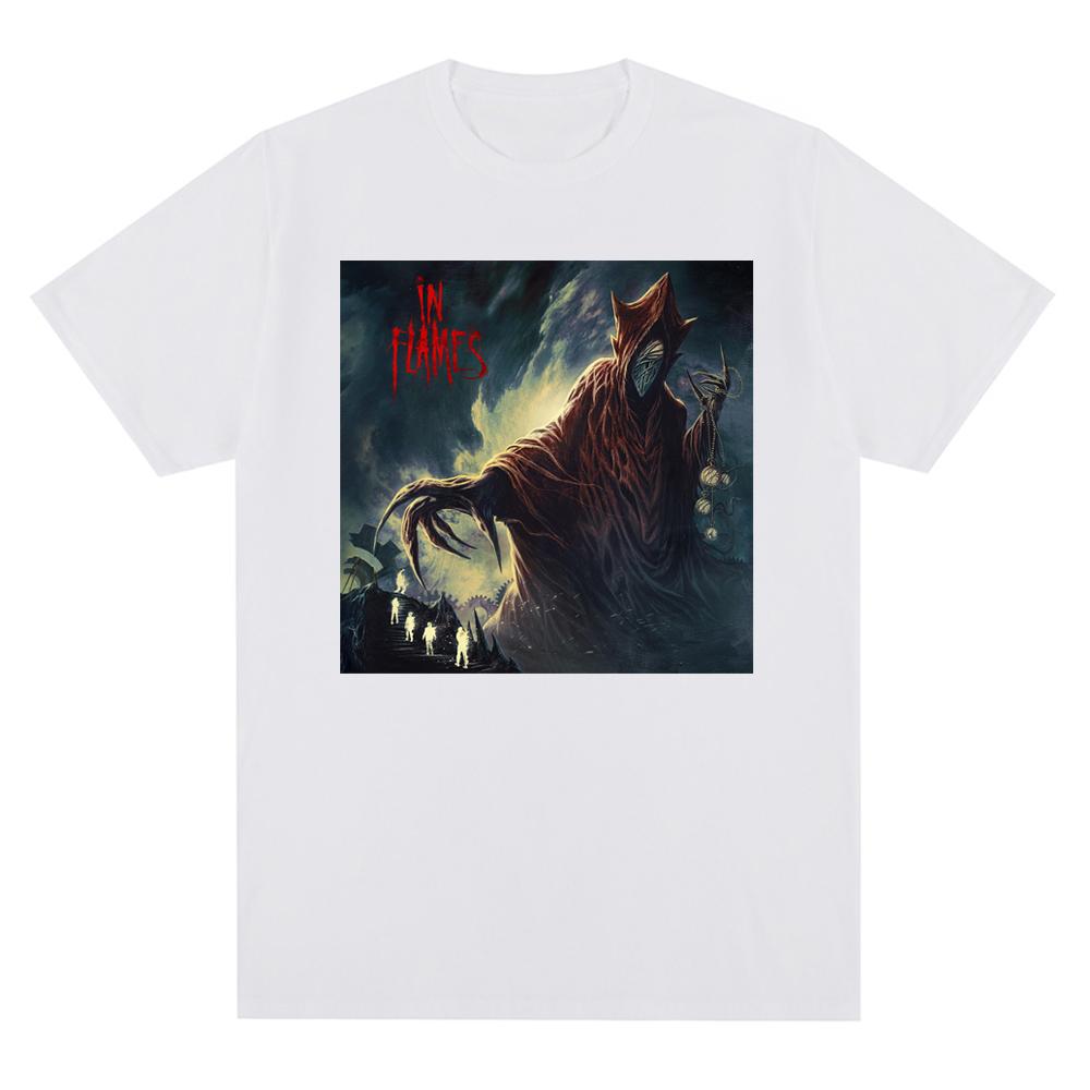 In Flames Metal Music Pattern Printed T-shirt Oversized Tops  New Harajuku Casual Short Sleeve T Shirt Unisex Clothing