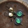 Huajie Two Tone Gourd Shaped Pendant Earrings for Women Fruit Green Inlay Classic New Ear Dainty  Fashion Trend