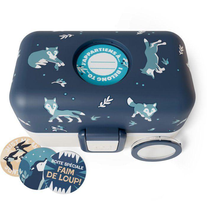 Lunch Box Enfant - MONBENTO - 3 Compartiments - Sans BPA - MB Tresor Wolf