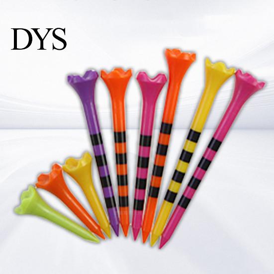 Verstellbarer Tee 10 Stück 38/70/82MM Golf Gestreift Spitze Scharf Kunststoff Ballhalter Trainingshilfe Spike Set Zubehör Golfer Geschenke Robust