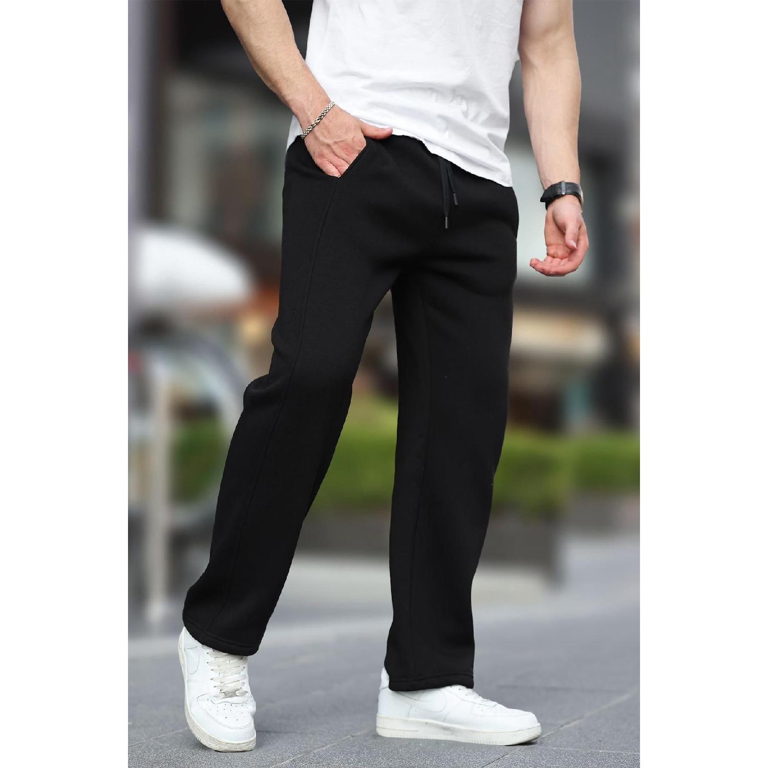 

Black Wide Cut Straight Leg Sweatpants 6550 S чёрный
