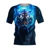 Summer New Men's T-shirt 3D Printed Tiger Fashion Domineering Short Sleeved Street Top Round Neck T-Shirts