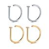 Fake Nose Ring Hoop Lip Labret Ring for Women Non Pierce Hoop Nose Ring Septum Hoop Ring Tragus Rook Ring Non Piercing Jewelry