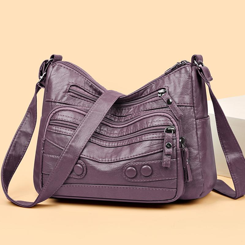 Tasche für mittlere und ältere Menschen, Damen-Schultertasche aus weichem Leder, große Kapazität, Umhängetasche, Muttertasche