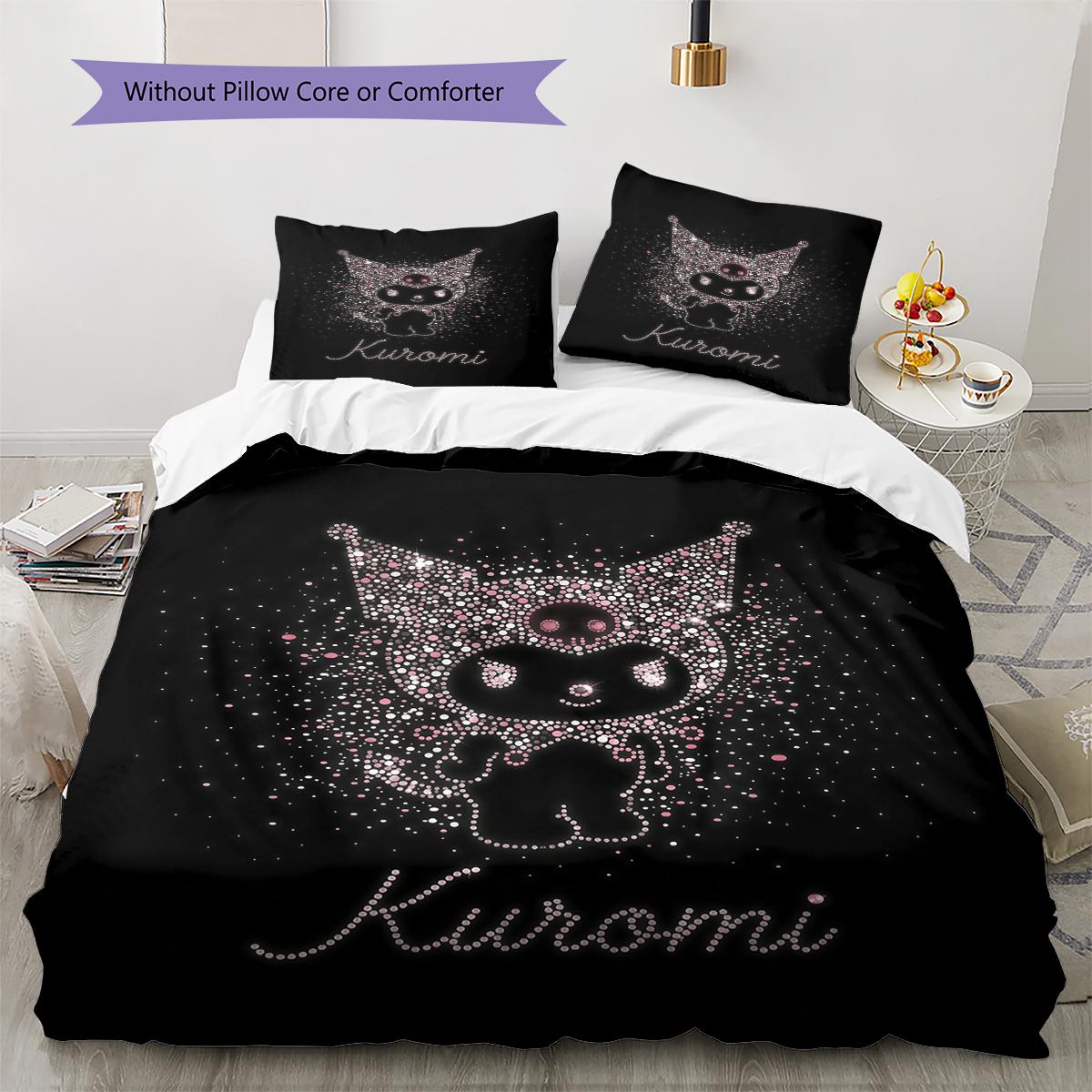 

Kuromi Pattern Bedding,Quilt Set Quilt Cover Pillowcase Home Birthday Gift(1 * duvet cover + 2 * pillowcase, without core) 135x200cm