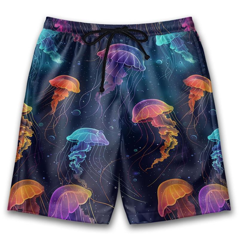 Fashion Jellyfish Pattern Beach Shorts For Men 3D Printing Sea Animal Swimming Trunks Kids Summer Quick Dry Surfboard Shorts