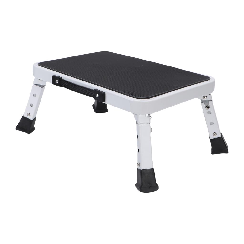 Ein-Stufen-Hocker Multifunktional Tragbar Faltbar Ein-Stufen-Leiter mit Rutschfester Plattform Gummifüßen für Hausarbeit