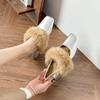 Autumn and Winter Plush Shoes Thick High Heels Square Head Wear 2025 New Fashion Plush Women's Shoes Mary Jane