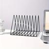 1pc Metal Desk Organizer, 9-Section File Holder, Office Bookshelf Storage, Creative Display Storage, Bookclip Office Shelf