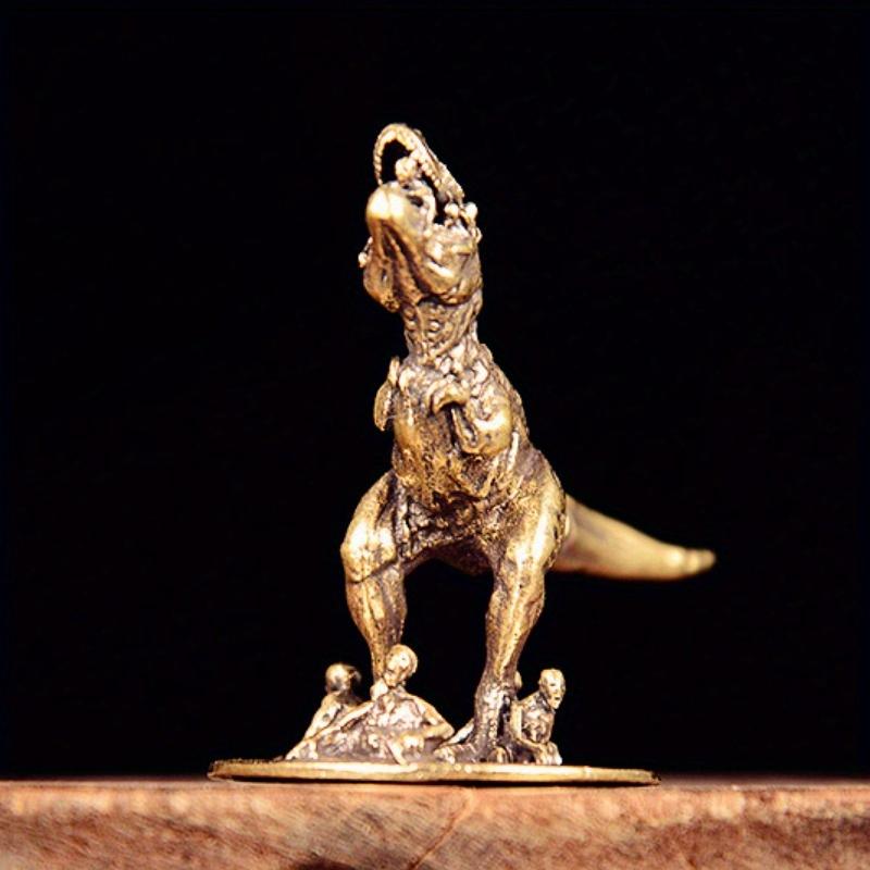 Solid Brass Dinosaur Desktop Tea Pet Office Desk Ornament Creative Dinosaur World Model Craft Mini Ornament