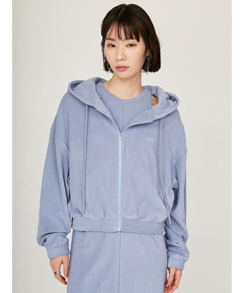 Emi PlaX Pile Hooded Free Size Parka, 13WCD252020, Women's, Blue,