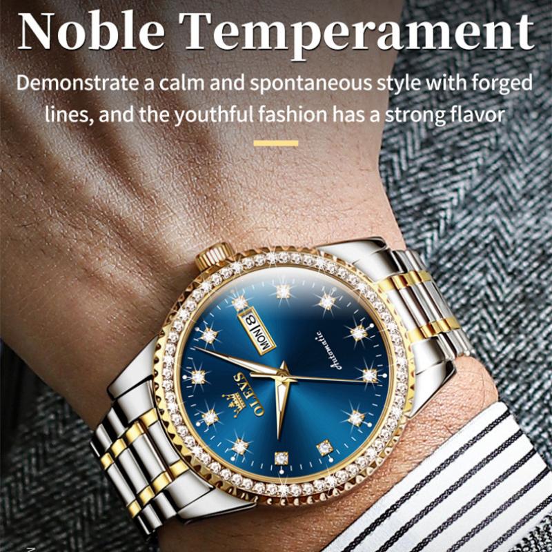 OLEVS Men's Watch Diamond Dial Business Luminous Mechanical Watch High-end Watch