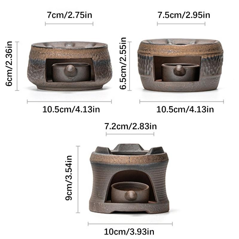 Ceramic Tea Stove Warmer Set - Natural Calming Effect Scents Diffuser with Tealight Holder for Meditation