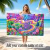 Mushroom Forest Theme Soft Beach Towel Personalized Custom Name Text Towel Portable for Beach Pool Travel