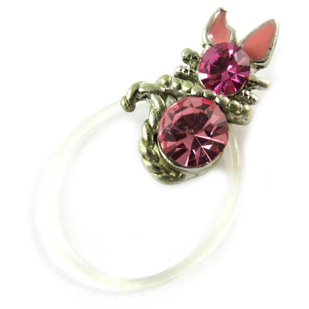 Les Trésors De Lily [E9486] - Pink 'Cat' Foot Ring