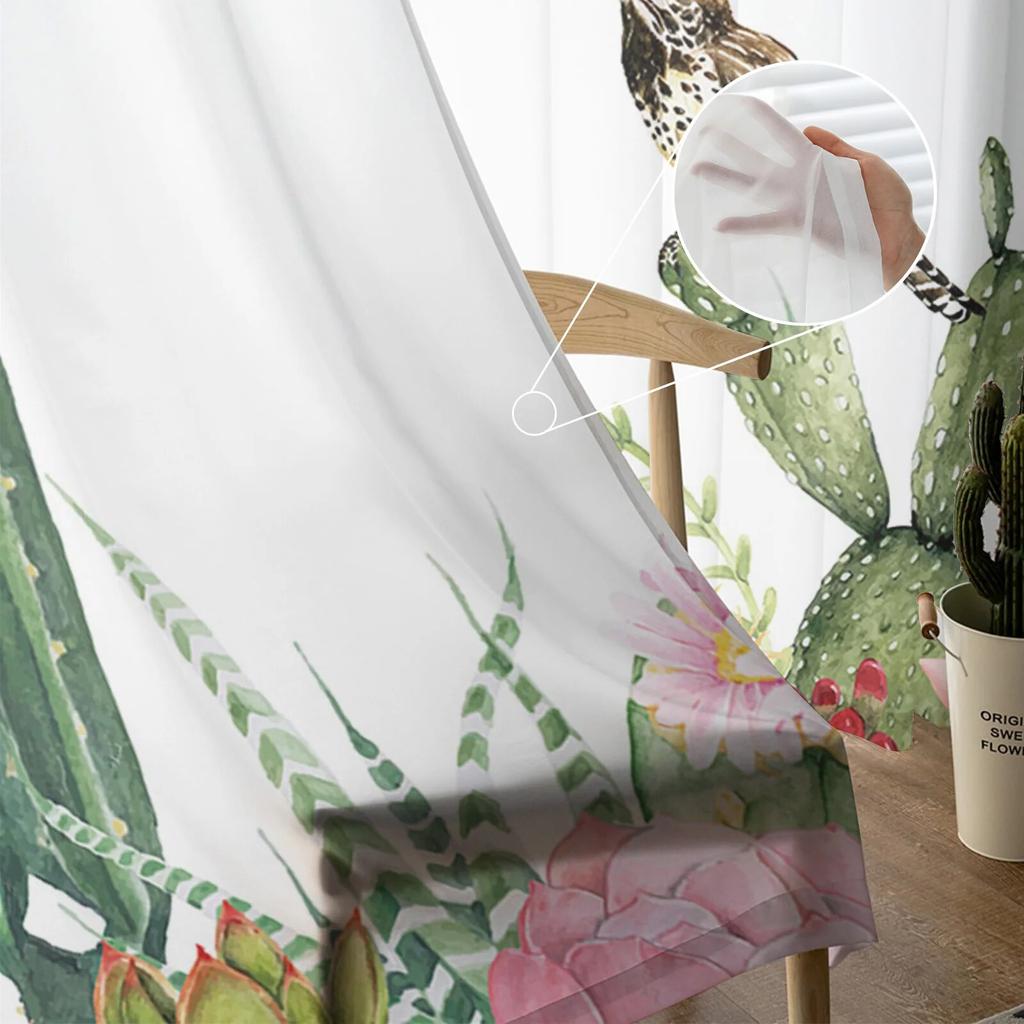 Vårblomma Blomma Fjäril Fågel Tyll Gardiner för vardagsrum Kök Sovrum Skir Tyll för café Hotell Modern heminredning