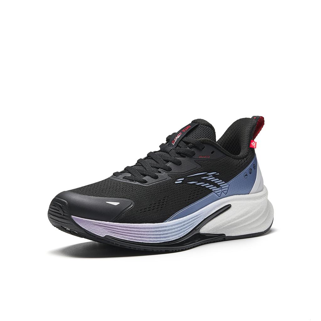 Anta Rocket 6.0 Comfortable Fabric Low-Top Lightweight Running Shoes Men Sneaker Basic-Black Metallic-Bright-Blue Paper-White 912615596-1