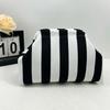 Portable Spring Closure Open Top Colorful Striped Cosmetic Bag Large Capacity Multi-purpose Makeup Pouch Toiletry Bag Gifts
