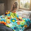 Flat Colorful Cartoon Flannel Blanket Soft Warm Christmas Halloween Blanket for Lightweight Cozy Room Home Decor Gifts