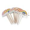 24Pcs Double‑Sided Cartoon Cake Toppers, Toothpick Cupcake Picks, Birthday Party Dessert Table Decorations Supplies
