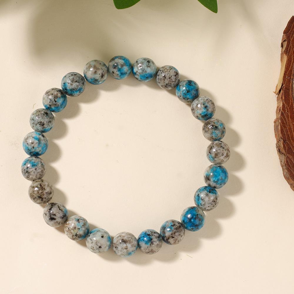 Festive Gifts K2 Blue Jasper Beaded Bracelet Natural Fashion Jewelry For Men And Women Daily Wear Simple Versatile Accessory