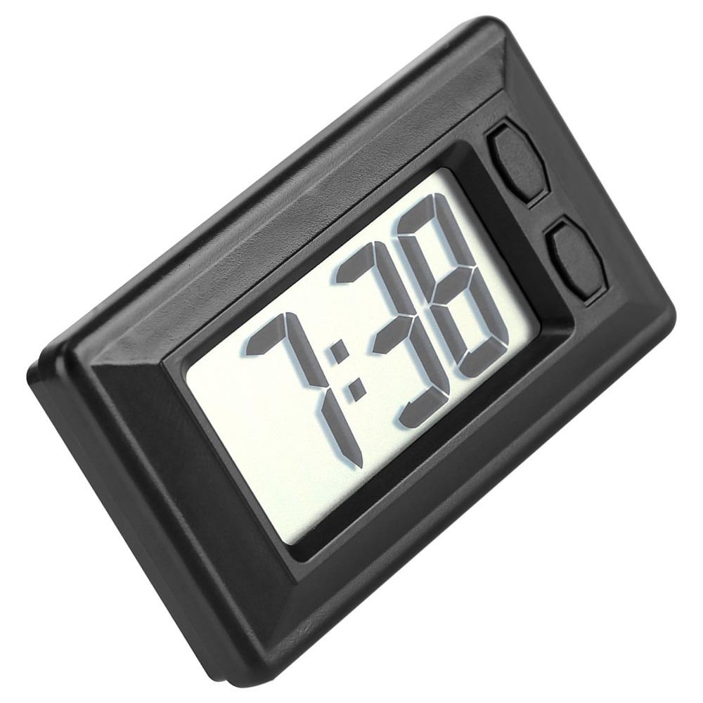 Self-Adhesive Car Electronic Clock Ultra-Thin Dashboard Clock Portable Mini Car Clock Desktop
