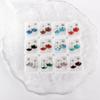 LUXUKISSKIDS 12pairs Simple Round Beads Earrings Colorful Stone Studs Brincos For Woman Fashion Twist Pack Jewelry Accessories