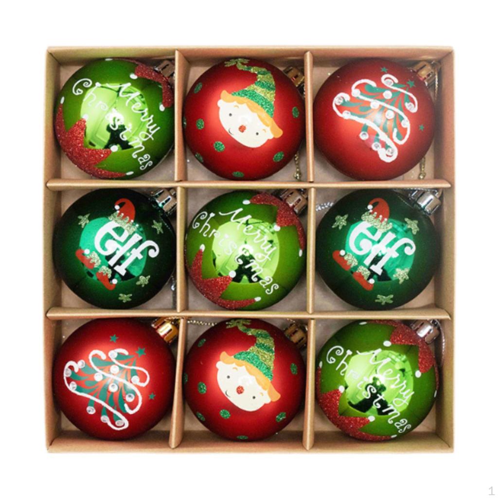9 Pack 2.3inch Christmas Tree Balls for Holiday Decoration