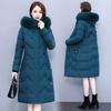 Women Winter Coat Mid Length Down Jacket Thickened Over Knee Solid Outer Wear
