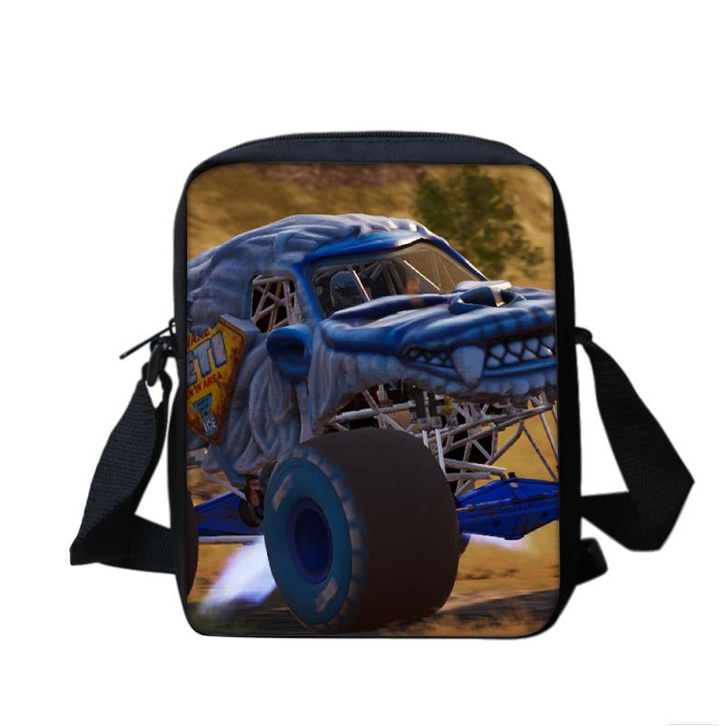 Monster Jam Crossbody Bag Versatile Cartoon Print Best Gift for Male and Female Students, School and Office Workers