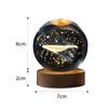 Led Crystal Ball Night Light Solar System Crystal Ball 3D Engraved Small Glass Ball With Wooden Base Usb Charging Suitable For Home Decor Decor